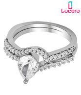 Lucera Sparkling CZ Studded Silver Ring