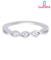 Lucera Classic CZ Studded Silver Ring