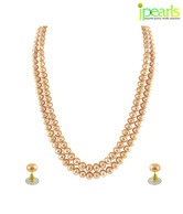 Jpearls Alluring 2 String Peach Pearl Set