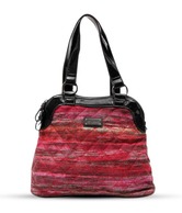 Lavie Red & Black Quilted Tote Bag