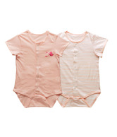 Mums N Babies Baby Body Suits-Set Of 2-Peach (Small)