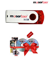 Moserbaer Swivel 32GB Pen Drive ( 2 Hindi Movie VCD's Free)