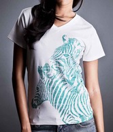 No Ordinary Wear Zebra  White  Women's T-Shirt