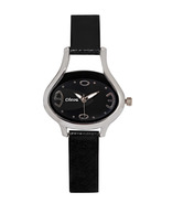 Oleva Gleaming Black Strap Watch