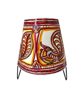 48craft  White& Red Leather  Lamp Shade