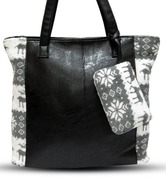 A-Progeny Black & White Fusion Handbag
