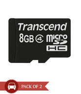 Transcend MicroSD Card 8GB  Class 4(PACK OF 2)