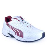 Puma Sarian IV White & Red Sports Shoes