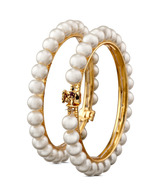 Oleva Set of Two Elegant Pearl Bangles