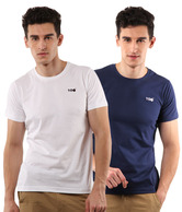 T-Go White-Navy Blue Pack of 2 T-Shirts