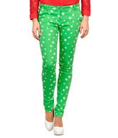 Yepme Silvia Neon Green Star Printed Pants