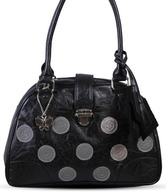 Butterflies Black Circles Embellished Handbag