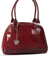 Butterflies Maroon Glossy Handbag
