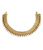 Adhira Ravishing Golden Plated Pearl Studded Neckpiece