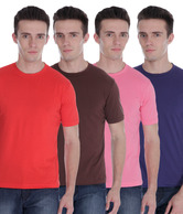 Fort Collins Red-Coffee-Pink & Inkblue Pack of 4 T-shirts