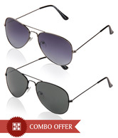 Just Colours Green & Blue Aviator Sunglasses Combo