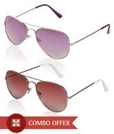 Just Colours Trendy Pink & Violet Sunglasses Combo