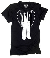 Unisopent Black Tuxedo Open Bow T-Shirt