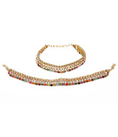 Adhira Pair of Pretty String Multi-coloured Payals