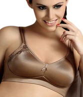 Khazana Cream Cotton-Spandex Non Padded Bra