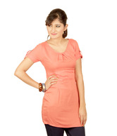 Sepia Opulent Coral Orange Tunic Top