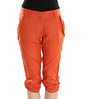 Sportelle Orange Linen Capris