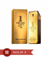 Paco Rabbane One million men 100ml Each  (Pack of 3)