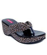 Butterfly Leopard Printed Black Slip-on Heels