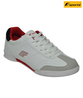 F Sports Energetic White & Red Sports Shoes