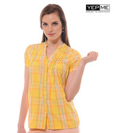 Yepme Yellow & Orange Cotton Shirt