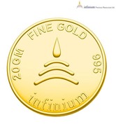 Infinium 24kt 20g 995 Purity BIS Hallmarked Flower Gold Coin