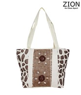 Zion Brown & White Bead Work Handbag