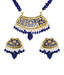 UnwrapIndia Golden Thewa Blue Beads Necklace Set