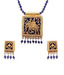 UnwrapIndia Golden Thewa Blue Necklace Set