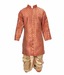 Kilkari Maroon Brocade Sherwani & Shimmer Dhoti For Kids