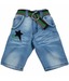 Ruff Light Blue Denim Capri & Belt For Kids