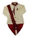 Raja Sahab Golden & Maroon Dhoti Kurta For Kids
