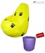 Orka Attractive Yellow & Black Paw Design Bean Bag