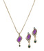 Darpan Jewels Gold Finished Pendant Set with Purple CZ Stone