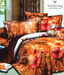 Valtellina Orange & Flame Red Double Bed Sheet With Two Pillow Covers