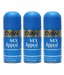 Jovan Men Sex Appeal Deo Pack of 3-Each 150 ml