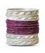 Aadya Exquisite Set Of Purple & Silver Lac Bangles