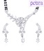 Peora Swiss Zircon Studded Floral Sterling Silver Mangalsutra Set