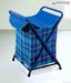 Swayam Elegant Blue Checks Foldable Laundry Bag