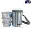 Lock & Lock Airtight Lunch Box Set With Striped Grey Bag