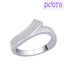 Peora Elegant Rhodium Polished CZ Ring