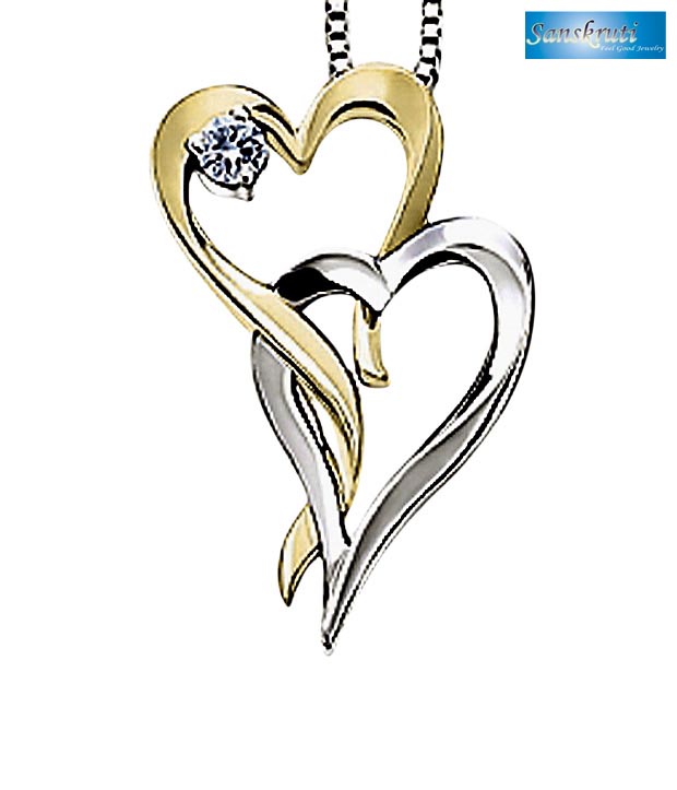 Sanskruti Dual Heart Diamond Pendant