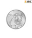MNC 100 Gm One Horn Rhino Silver Coin With 99.9% Purity
