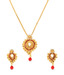 Sia Golden Shimmer Red Drop Pendant Set