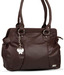 Butterflies Dark Brown Textured Handbag